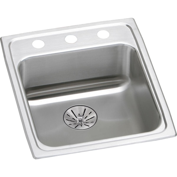 Elkay Classic Stainless Steel 17" x 20" x 6-1/2" OS4-Hole Single Bowl Drop-in ADA Sink with Perfect Drain LRAD172065PDOS4 - main
